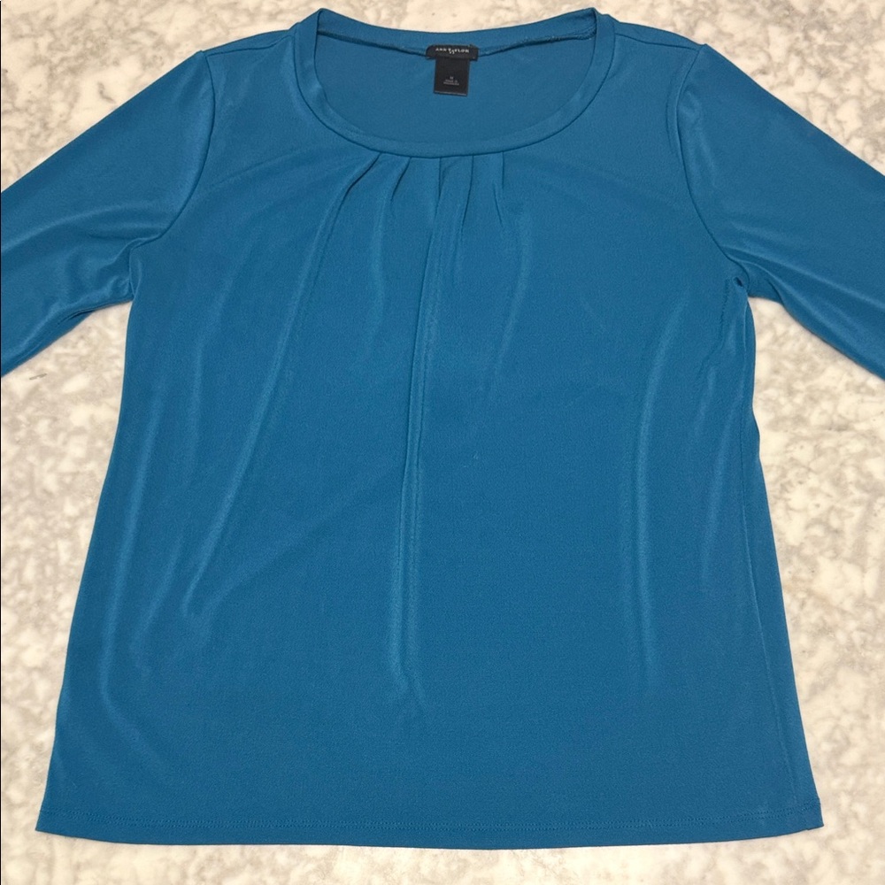 Ann Taylor Teal Long Sleeve Top